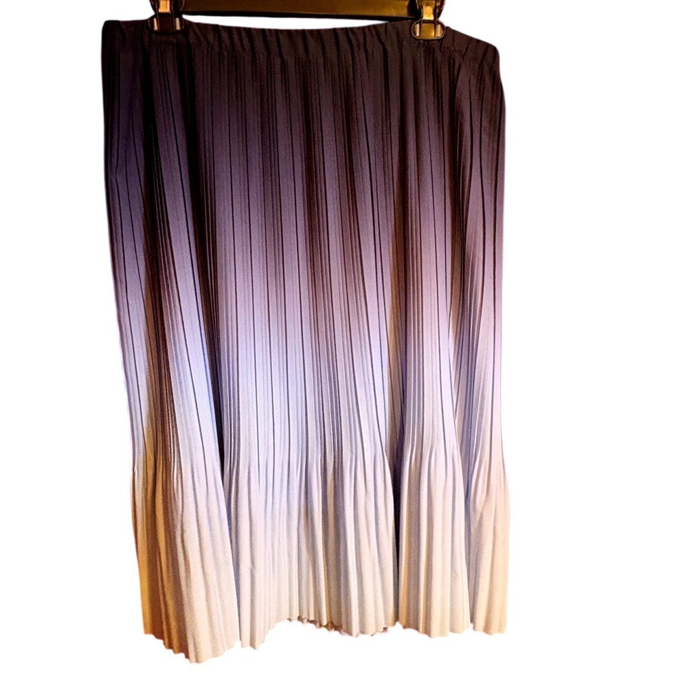 Banana Republic Pleated Skirt Womens XL Blue Good Ombre Gradient Midi